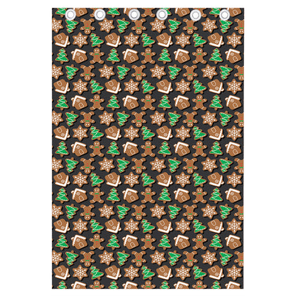 Cute Gingerbread Pattern Print Curtain