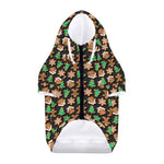 Cute Gingerbread Pattern Print Dog Zip Up Hoodie