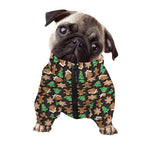 Cute Gingerbread Pattern Print Dog Zip Up Jacket