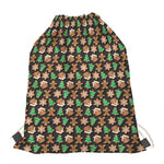 Cute Gingerbread Pattern Print Drawstring Bag