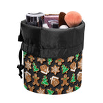 Cute Gingerbread Pattern Print Drawstring Makeup Bag