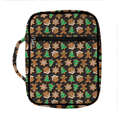 Cute Gingerbread Pattern Print Front Pocket Bible Bag