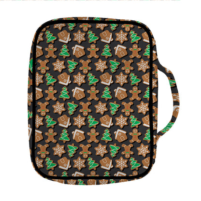Cute Gingerbread Pattern Print Front Pocket Bible Bag
