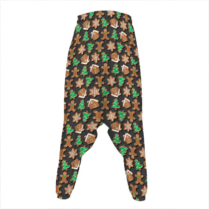 Cute Gingerbread Pattern Print Hammer Pants