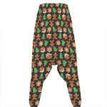 Cute Gingerbread Pattern Print Hammer Pants