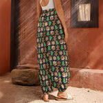 Cute Gingerbread Pattern Print Harem Pants