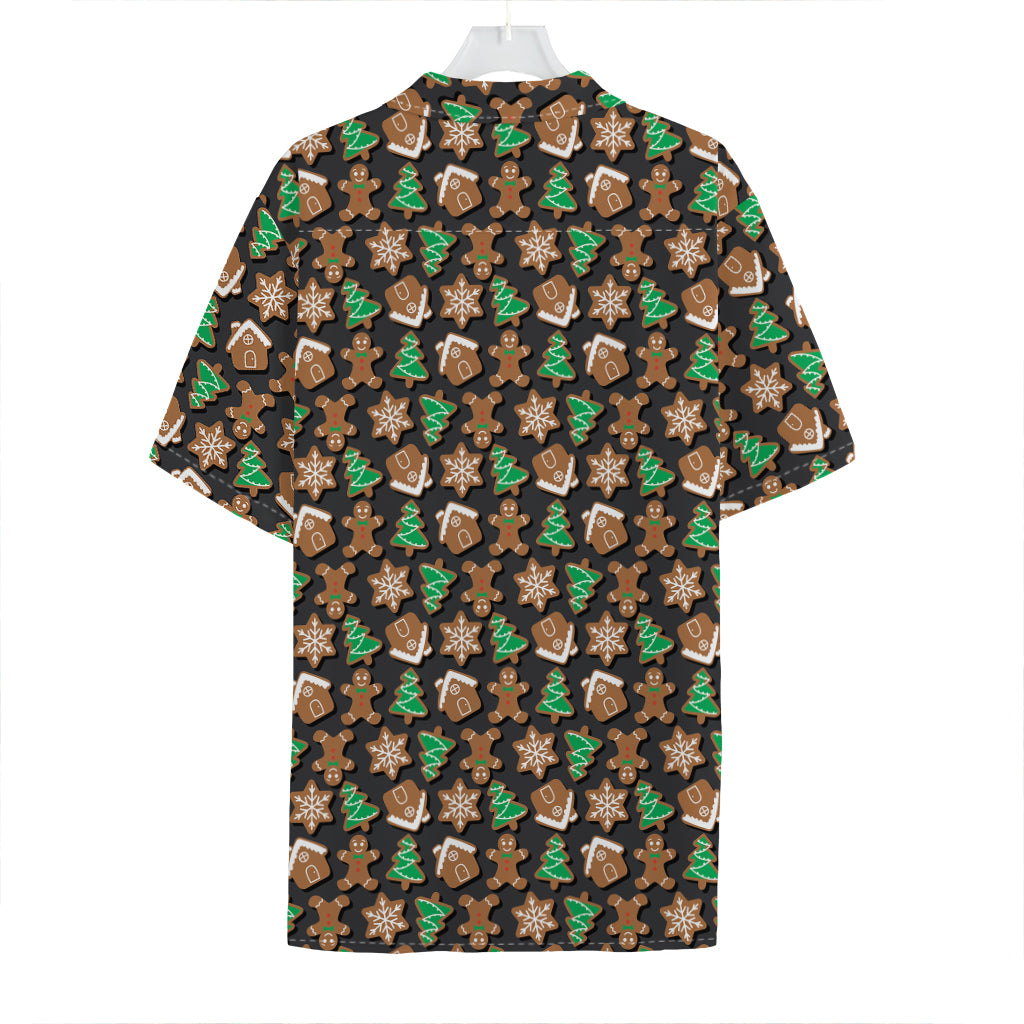 Cute Gingerbread Pattern Print Hawaiian Shirt