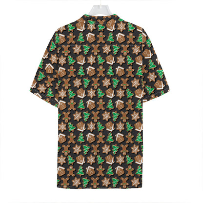 Cute Gingerbread Pattern Print Hawaiian Shirt