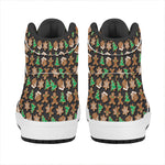 Cute Gingerbread Pattern Print High Top Leather Sneakers