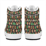 Cute Gingerbread Pattern Print High Top Leather Sneakers