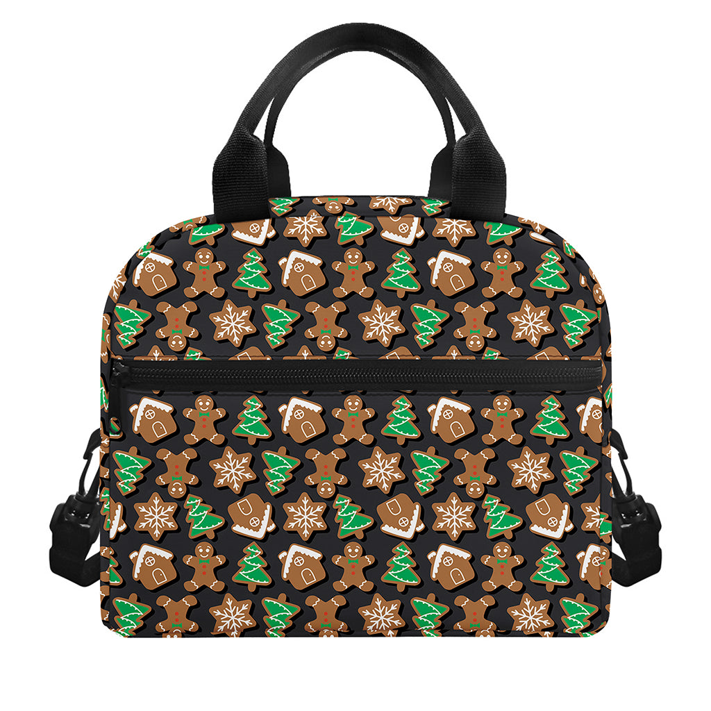 Cute Gingerbread Pattern Print Insulated Lunch Bag