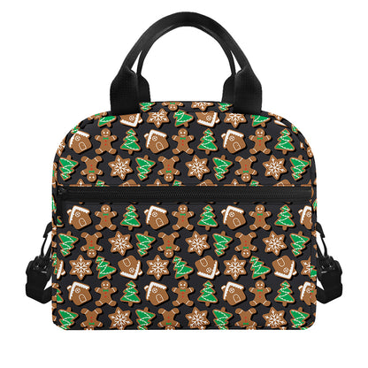 Cute Gingerbread Pattern Print Insulated Lunch Bag