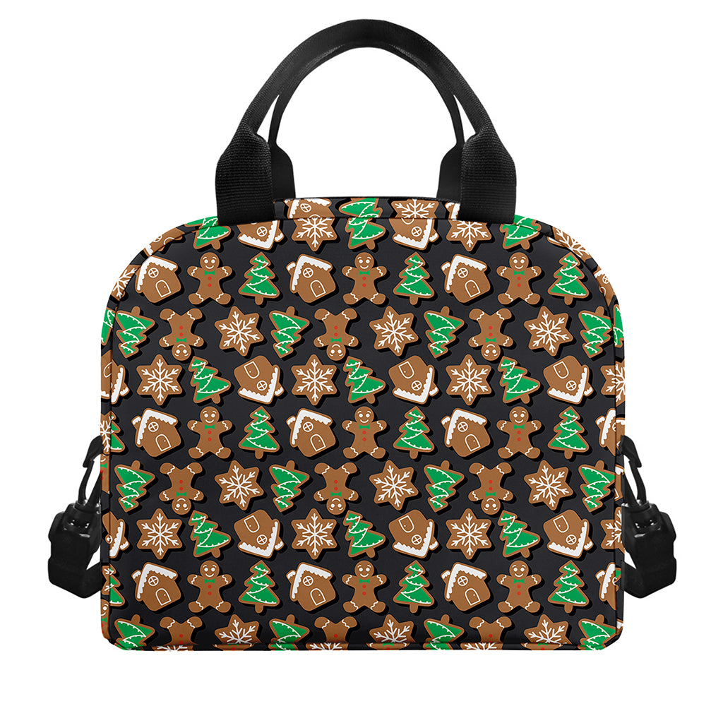 Cute Gingerbread Pattern Print Insulated Lunch Bag