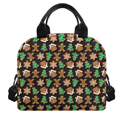 Cute Gingerbread Pattern Print Insulated Lunch Bag