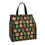 Cute Gingerbread Pattern Print Insulated Lunch Tote