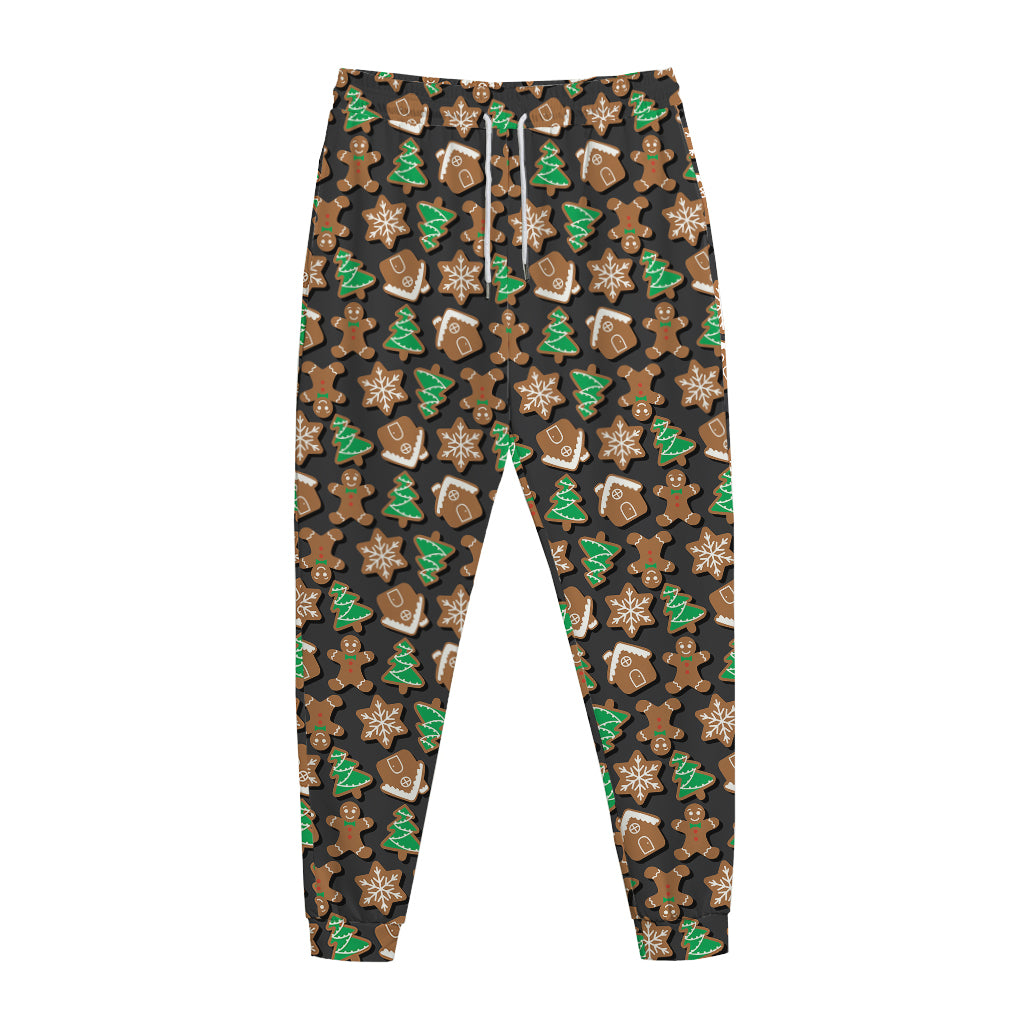 Cute Gingerbread Pattern Print Jogger Pants