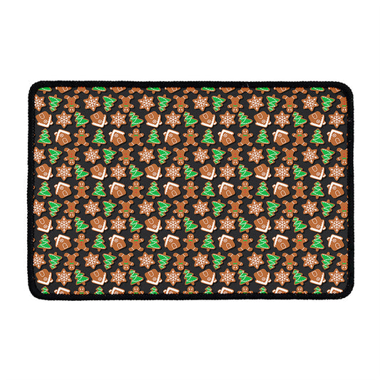 Cute Gingerbread Pattern Print Kitchen Mat