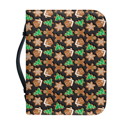 Cute Gingerbread Pattern Print Leather Bible Cover