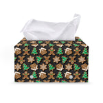 Cute Gingerbread Pattern Print Leather Tissue Box Cover