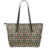 Cute Gingerbread Pattern Print Leather Tote Bag