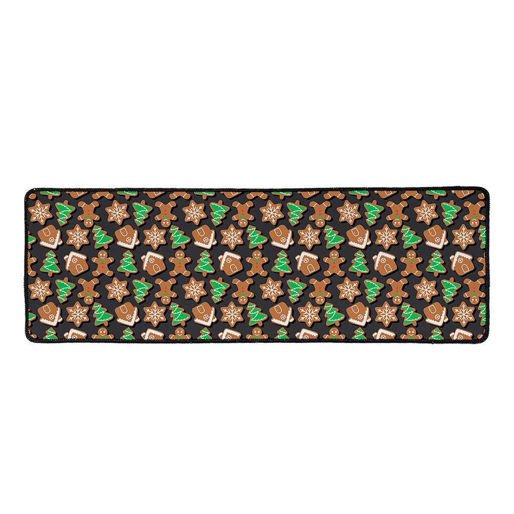 Cute Gingerbread Pattern Print Long Kitchen Mat