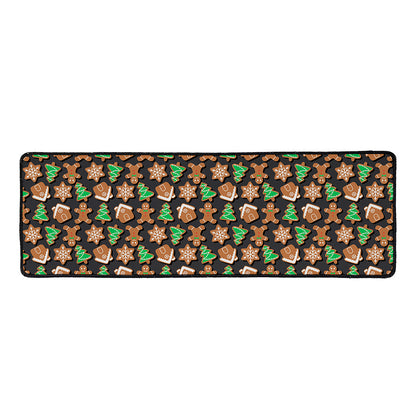 Cute Gingerbread Pattern Print Long Kitchen Mat