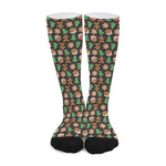 Cute Gingerbread Pattern Print Long Socks