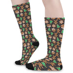 Cute Gingerbread Pattern Print Long Socks