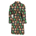 Cute Gingerbread Pattern Print Men's Bathrobe