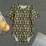 Cute Gingerbread Pattern Print Men's Bodysuit