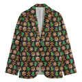 Cute Gingerbread Pattern Print Men's Cotton Blazer