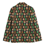Cute Gingerbread Pattern Print Men's Cotton Blazer