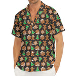 Cute Gingerbread Pattern Print Men's Deep V-Neck Shirt