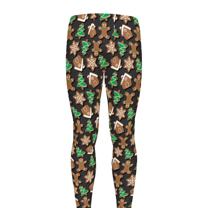 Cute Gingerbread Pattern Print Men's leggings