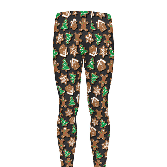 Cute Gingerbread Pattern Print Men's leggings