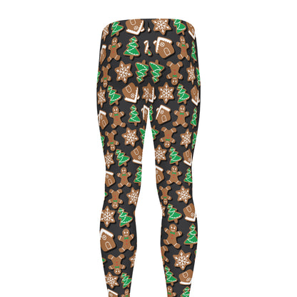 Cute Gingerbread Pattern Print Men's leggings