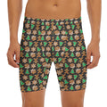 Cute Gingerbread Pattern Print Men's Long Boxer Briefs