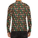 Cute Gingerbread Pattern Print Men's Long Sleeve Rash Guard