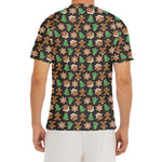 Cute Gingerbread Pattern Print Men's Short Sleeve Rash Guard