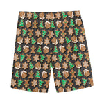 Cute Gingerbread Pattern Print Men's Sports Shorts