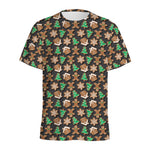 Cute Gingerbread Pattern Print Men's Sports T-Shirt