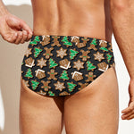 Cute Gingerbread Pattern Print Men's Swim Briefs