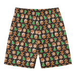 Cute Gingerbread Pattern Print Men's Swim Trunks