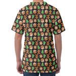 Cute Gingerbread Pattern Print Men's Velvet T-Shirt