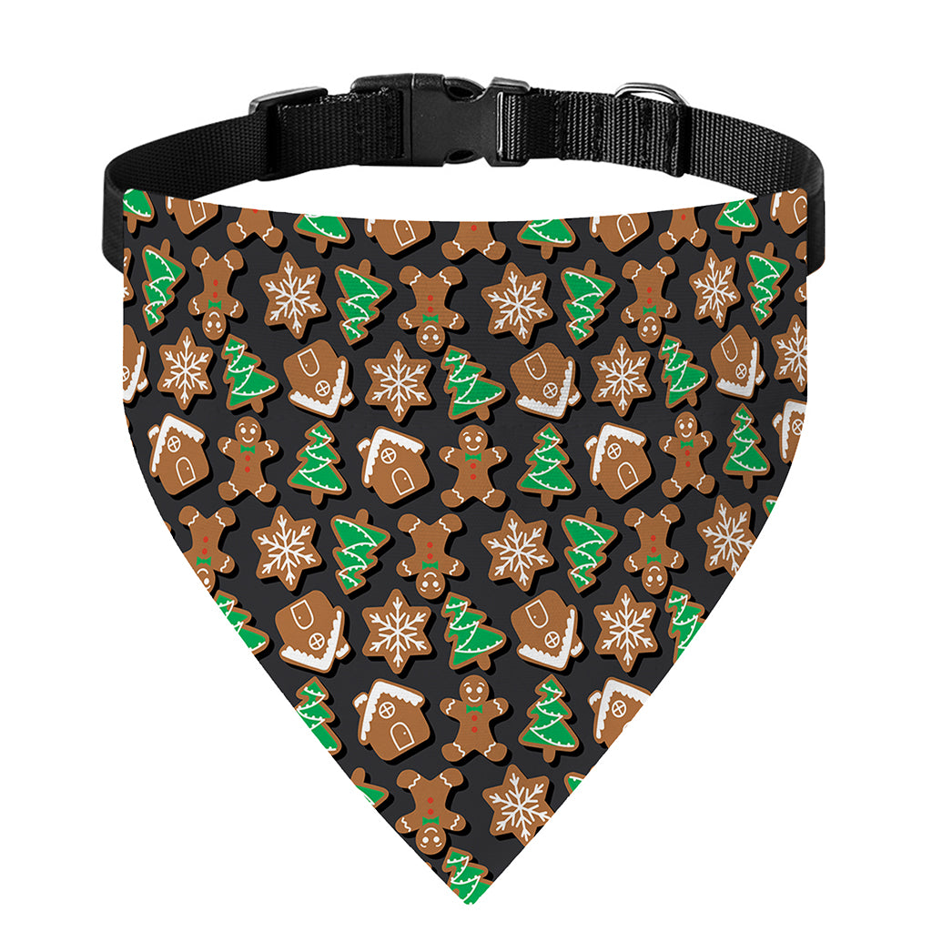 Cute Gingerbread Pattern Print Over The Collar Dog Bandana