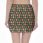 Cute Gingerbread Pattern Print Pencil Mini Skirt