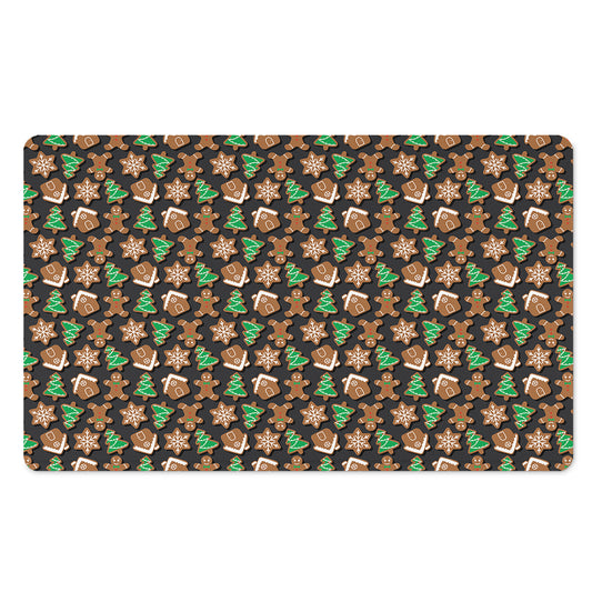 Cute Gingerbread Pattern Print Polyester Doormat