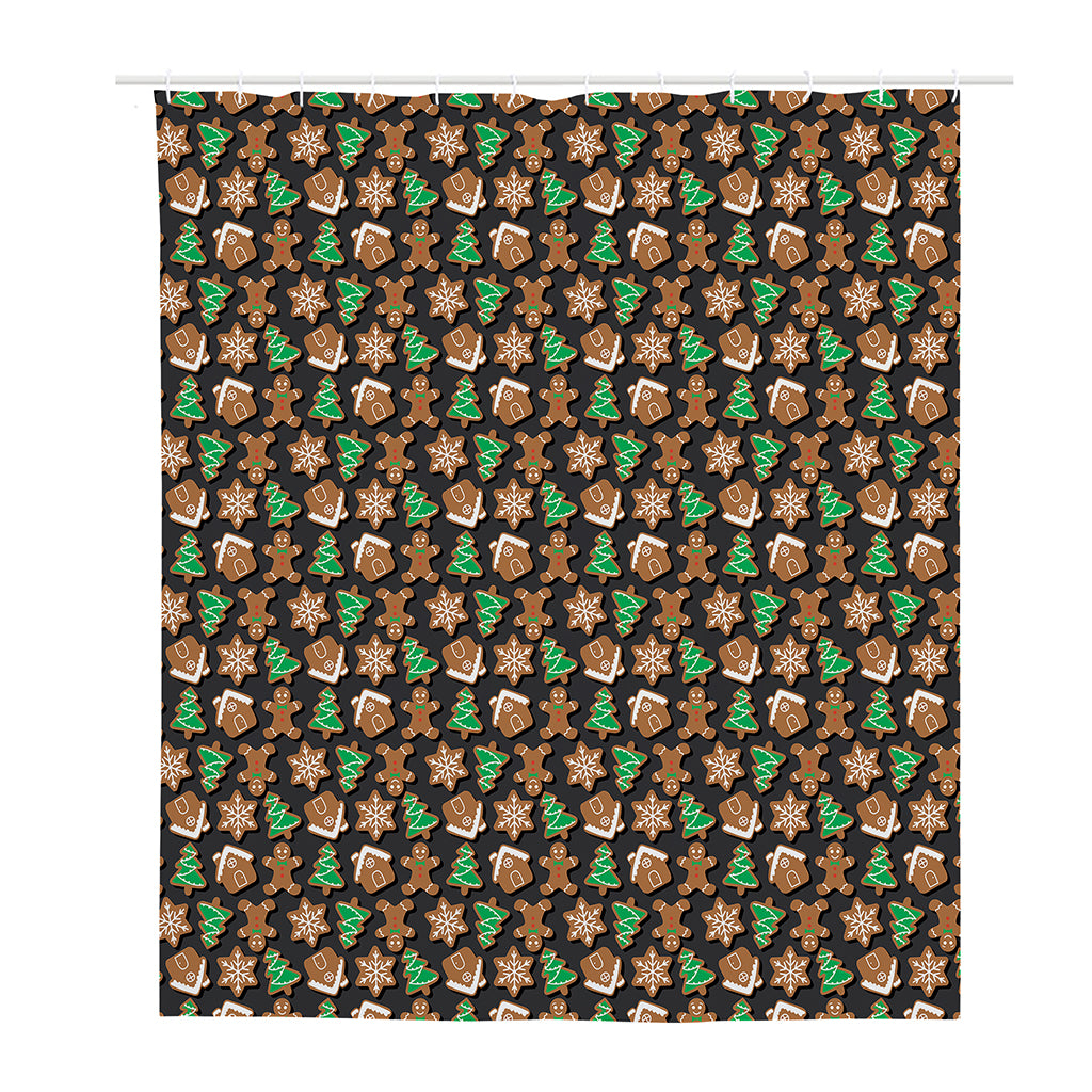 Cute Gingerbread Pattern Print Polyester Shower Curtain