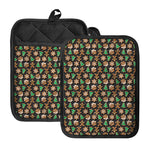 Cute Gingerbread Pattern Print Pot Holders With Pocket
