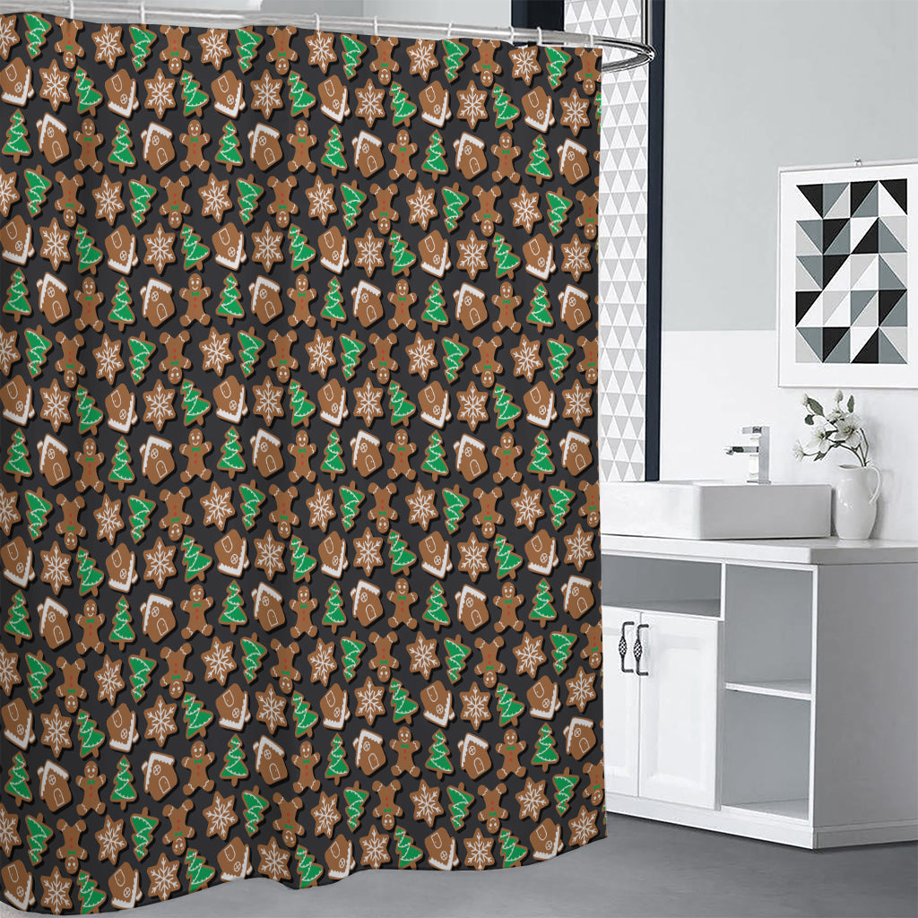 Cute Gingerbread Pattern Print Premium Shower Curtain